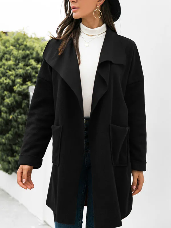 Open Front Drapey Woolen Coat