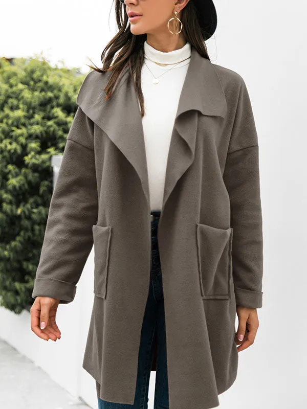 Open Front Drapey Woolen Coat