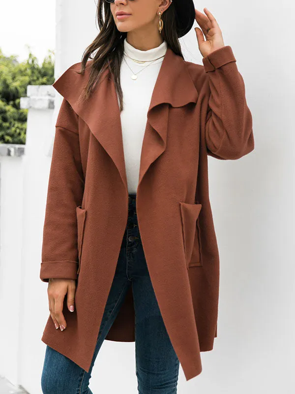 Open Front Drapey Woolen Coat