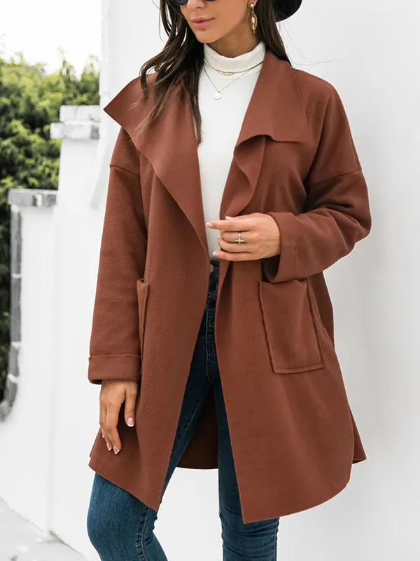 Open Front Drapey Woolen Coat