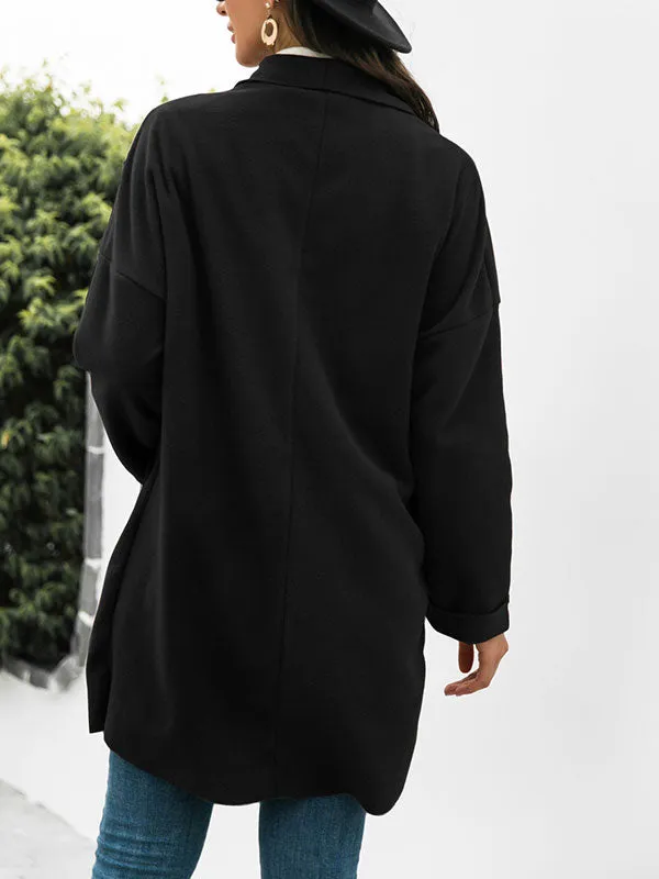 Open Front Drapey Woolen Coat