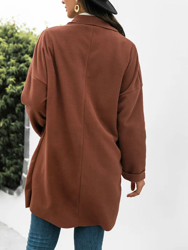 Open Front Drapey Woolen Coat