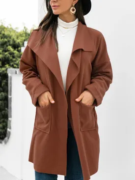 Open Front Drapey Woolen Coat