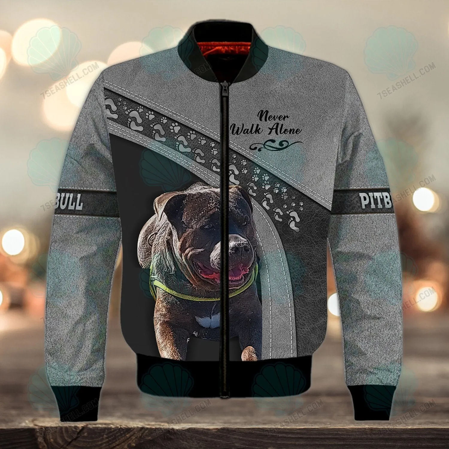Pitbull Love Never Walk Alone 3D Full Print Shirts, Christmas Dog Memorial Gifts for loss of Dog