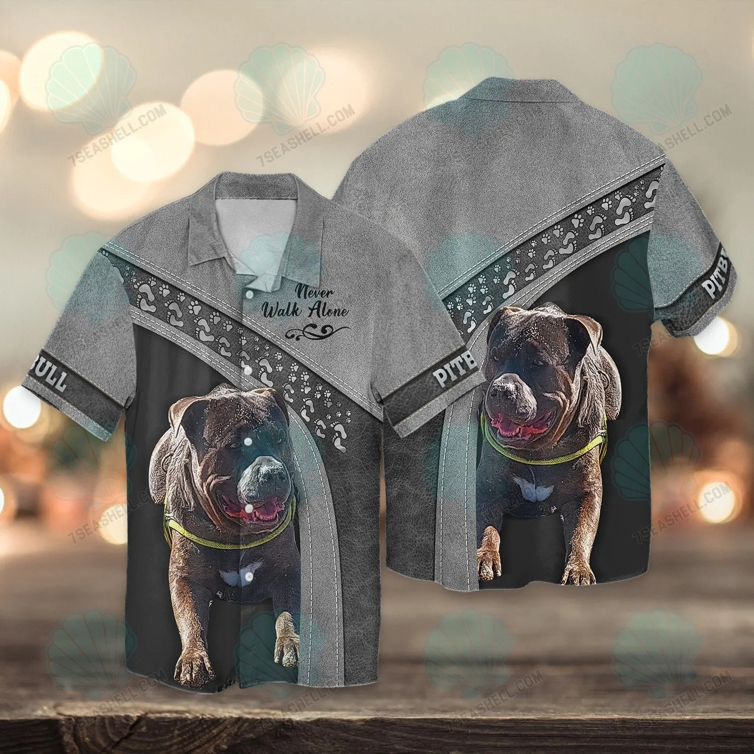 Pitbull Love Never Walk Alone 3D Full Print Shirts, Christmas Dog Memorial Gifts for loss of Dog