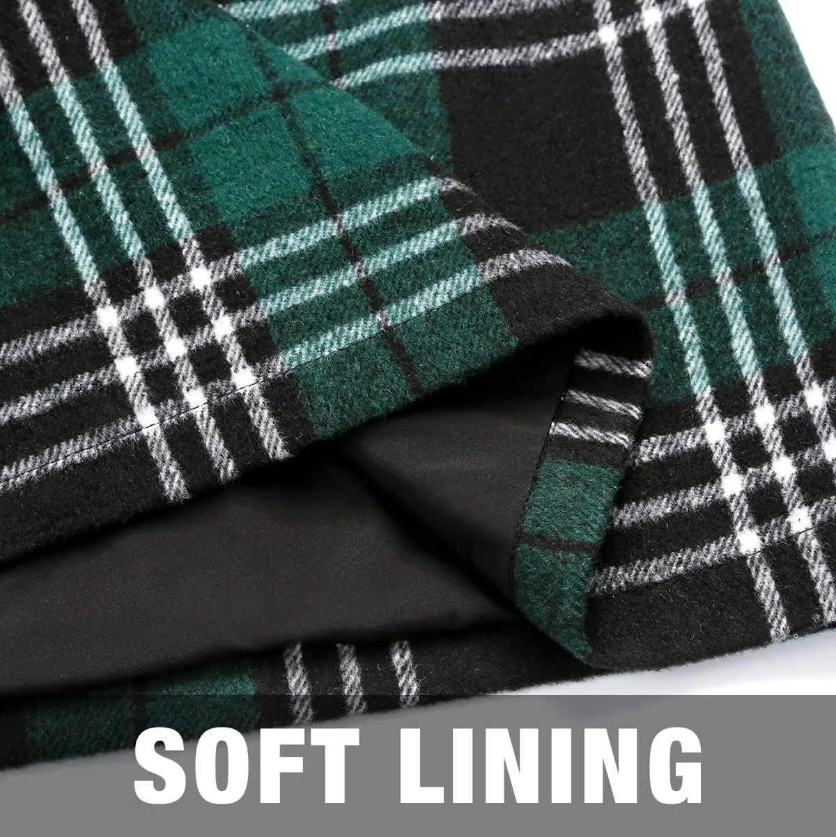 Plaid Mini Skirts for Womens High Waisted Fall Winter Wool Bodycon Pencil Skirts with Slit