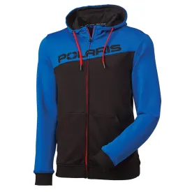 Polaris  Blue Black Tech Full-Zip Hoodie Fleece Lined Warm Sporty Casual Hooded