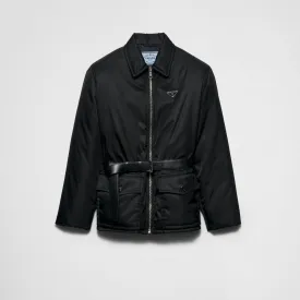 Re-Nylon down jacket with belt