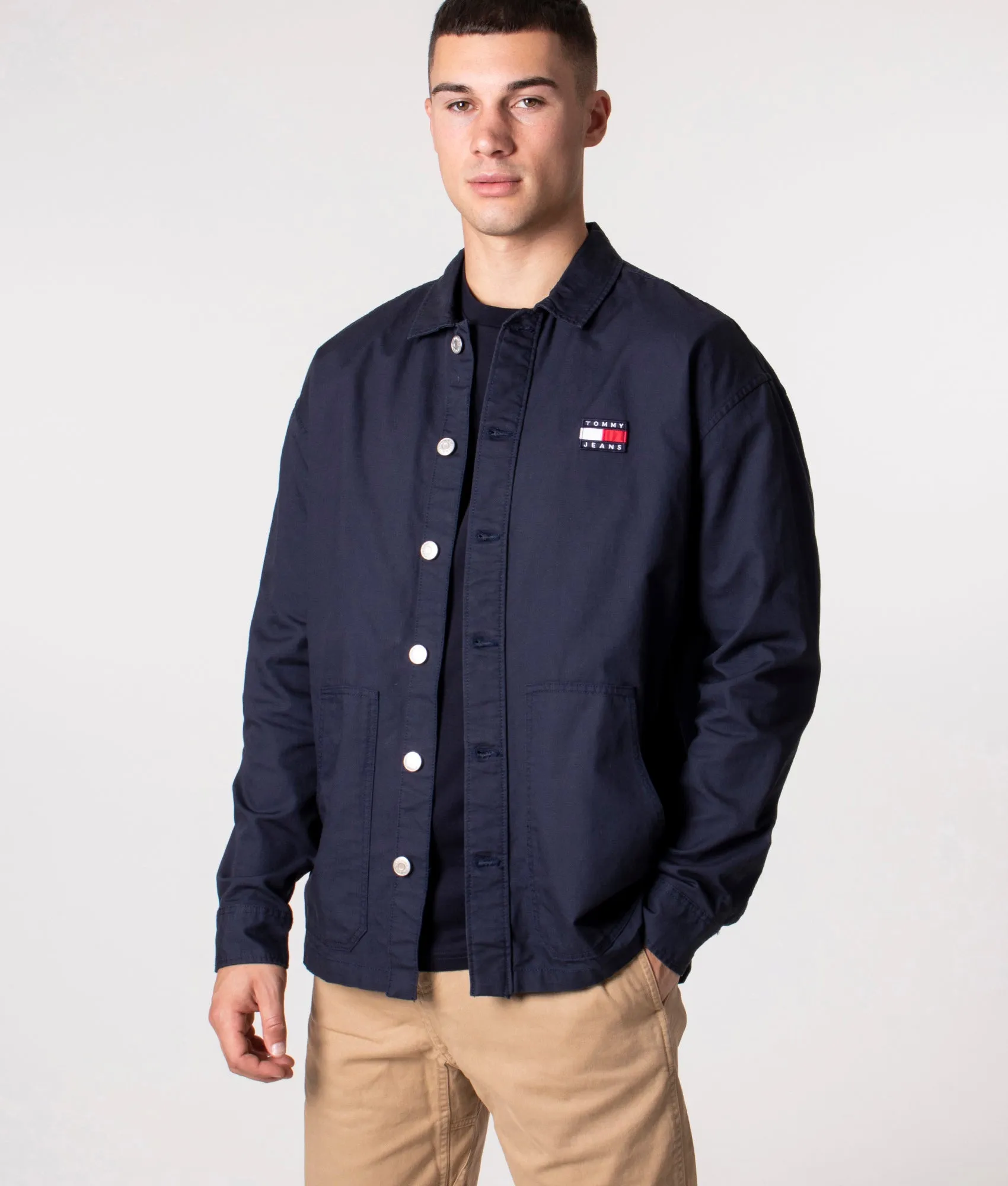 Relaxed Fit Twisted Flag Logo Overshirt