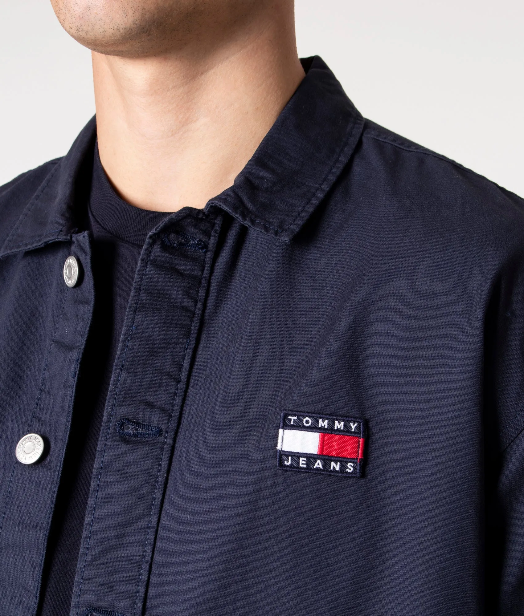 Relaxed Fit Twisted Flag Logo Overshirt