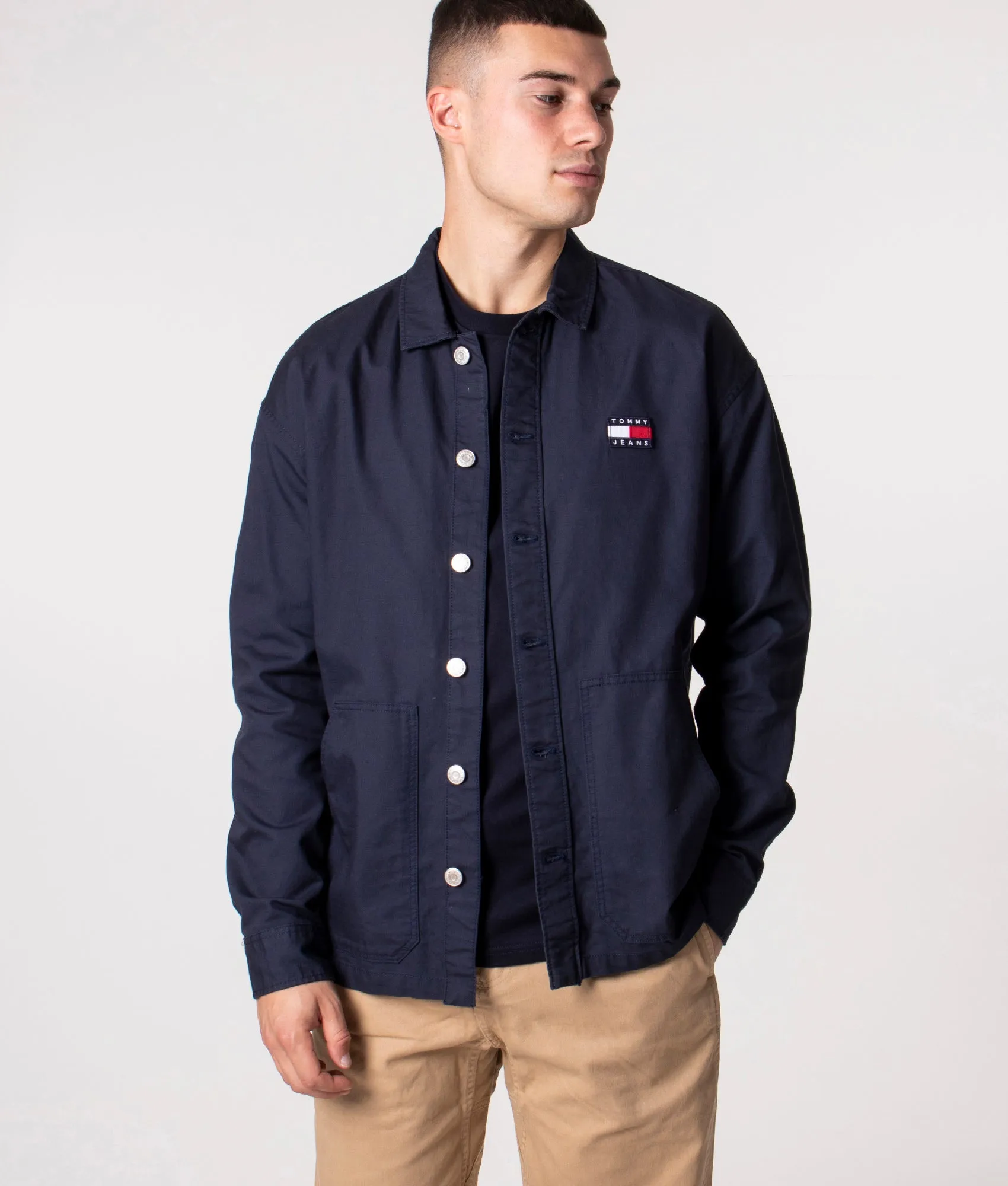 Relaxed Fit Twisted Flag Logo Overshirt