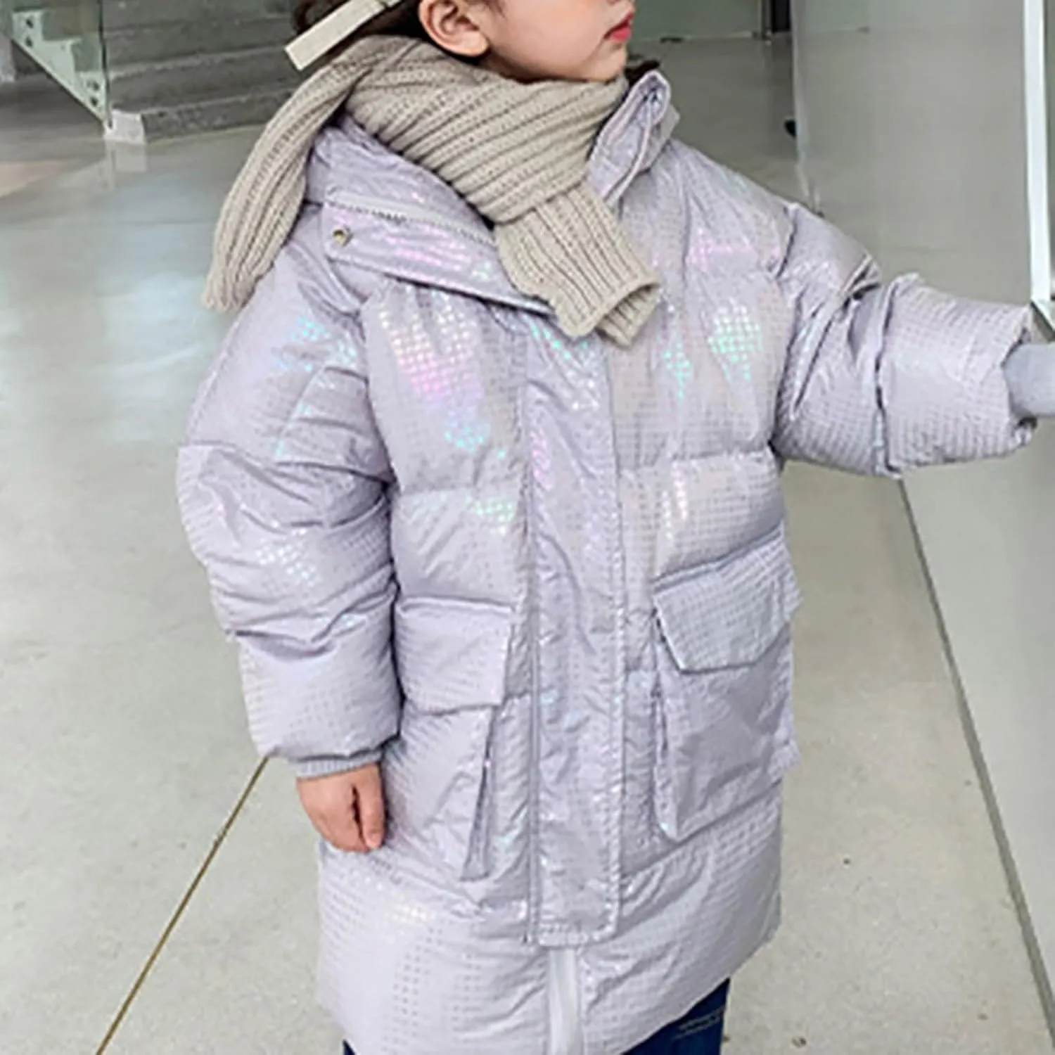 Small Heavy Weight Kids Toddler Baby Girls Boys Winter Warm Thick Solid Cotton Long Sleeve Padded Jacket Jacket Unlined