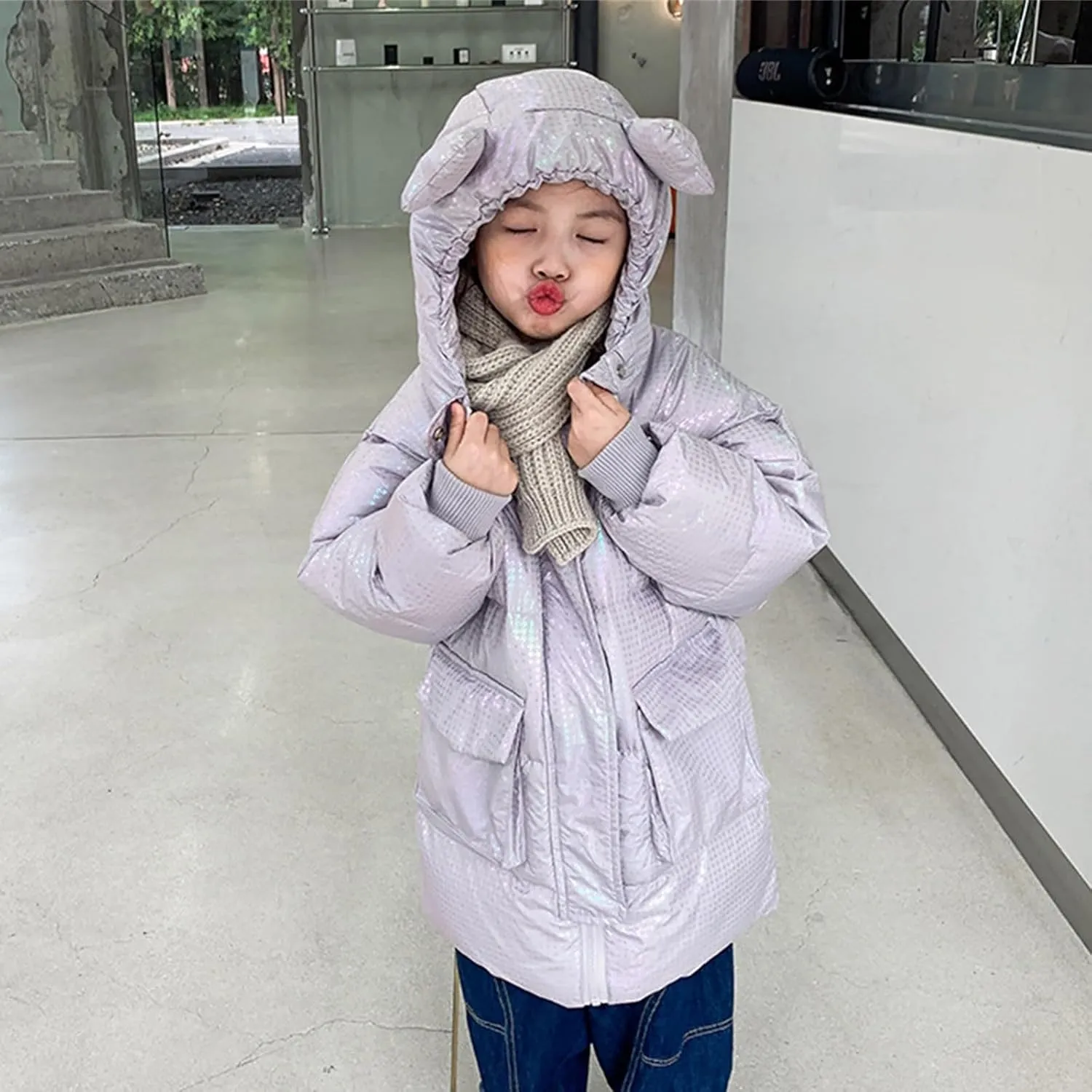 Small Heavy Weight Kids Toddler Baby Girls Boys Winter Warm Thick Solid Cotton Long Sleeve Padded Jacket Jacket Unlined