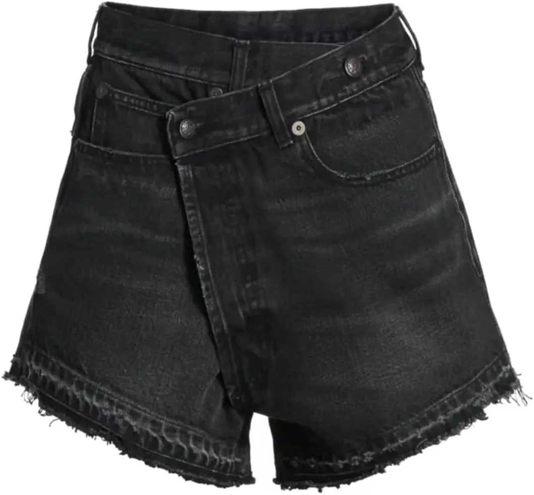 SperLucky Jeans for Women High Waisted Stretchy Short Jeans Loose Leg Denim Short Pants