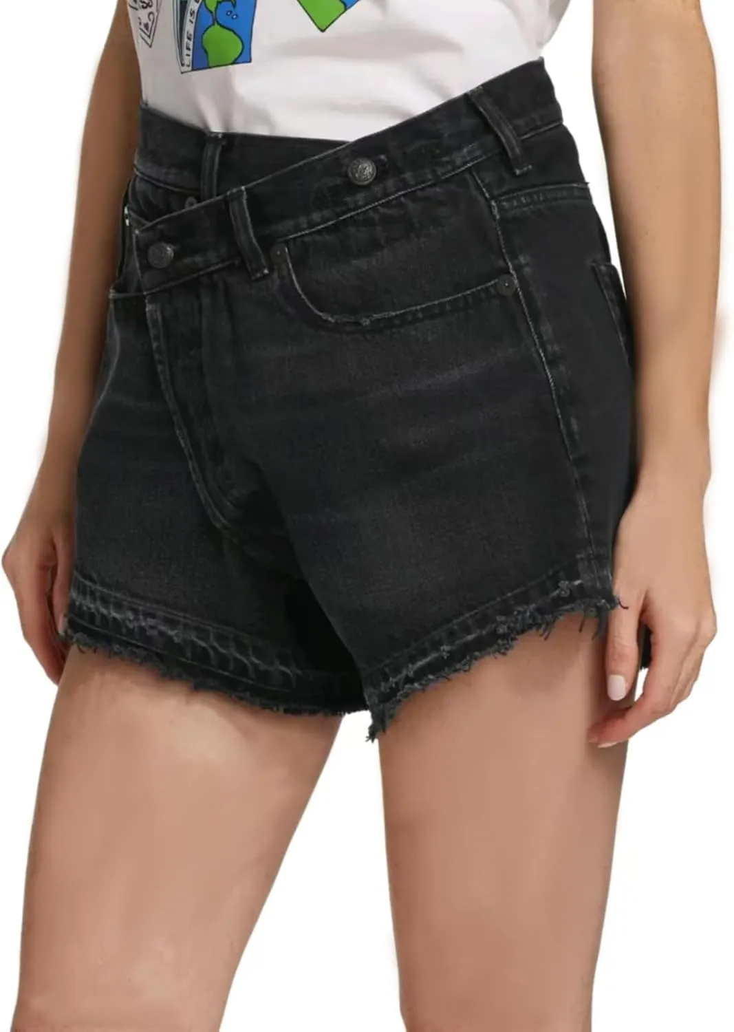 SperLucky Jeans for Women High Waisted Stretchy Short Jeans Loose Leg Denim Short Pants