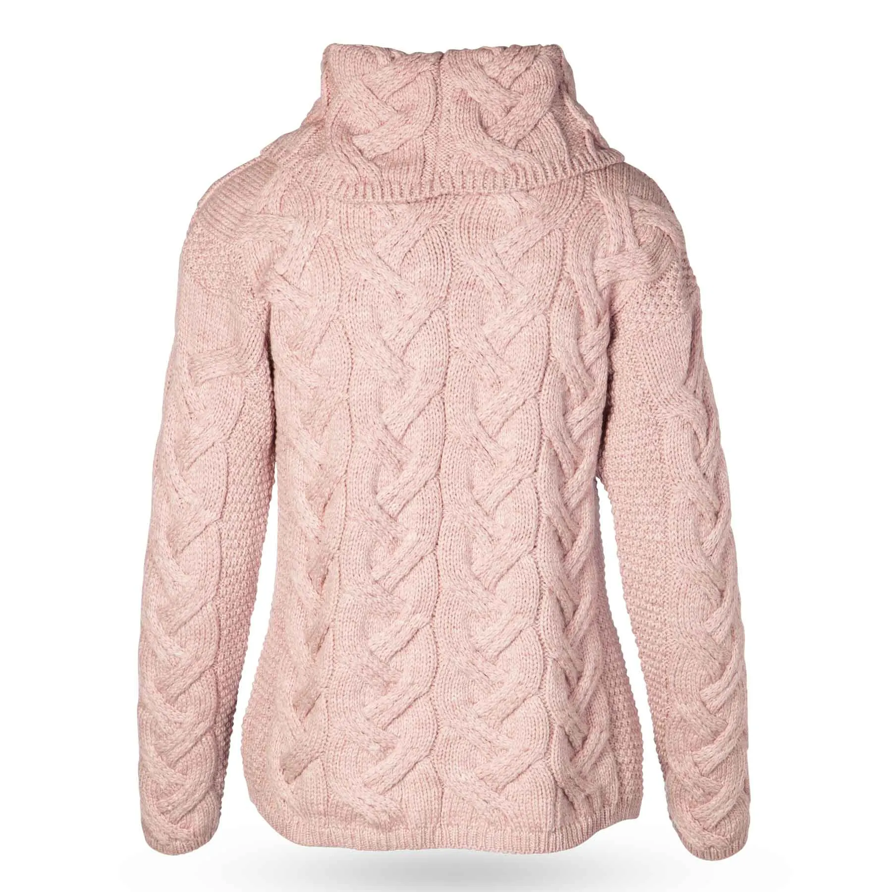 Thick Turtleneck Aran Knit Sweater- Lilac