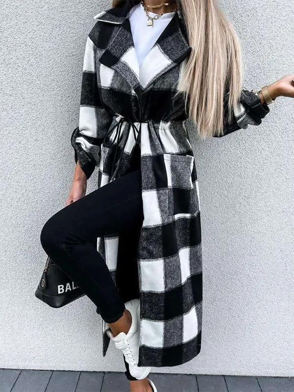 Tie Front Maxi Woolen Coat