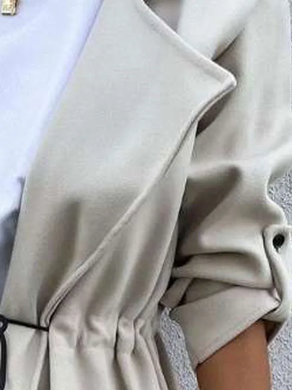 Tie Front Maxi Woolen Coat