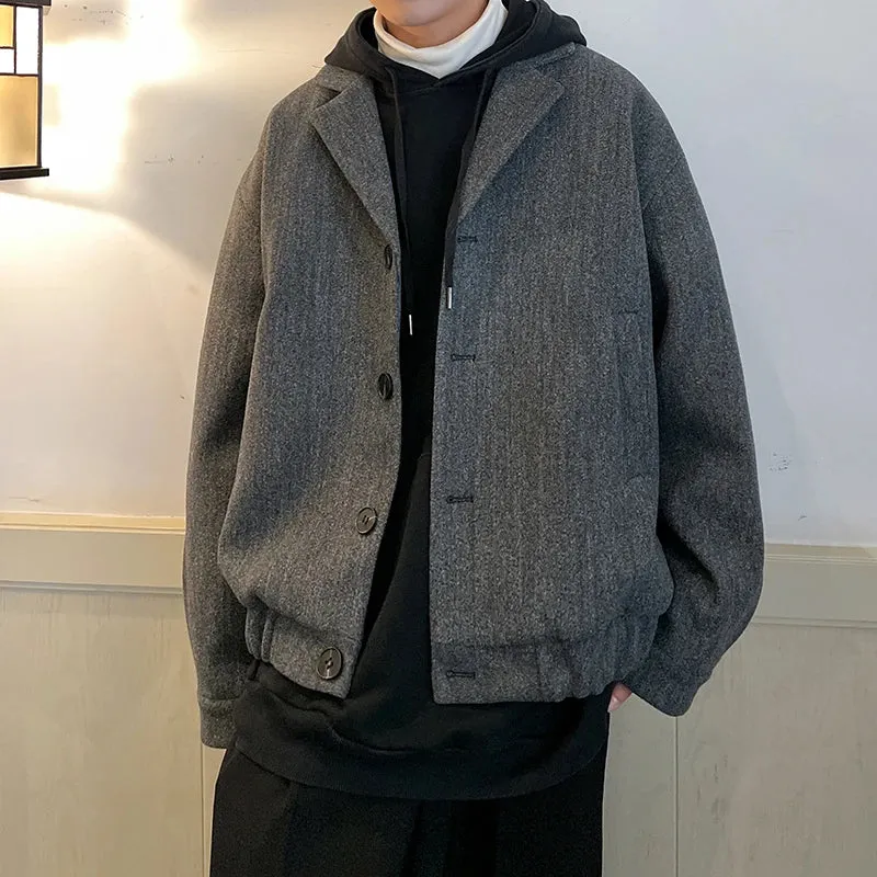 Triple Button Woolen Coat Jacket