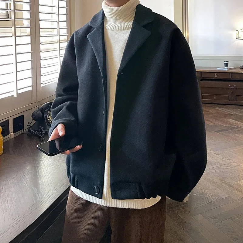 Triple Button Woolen Coat Jacket