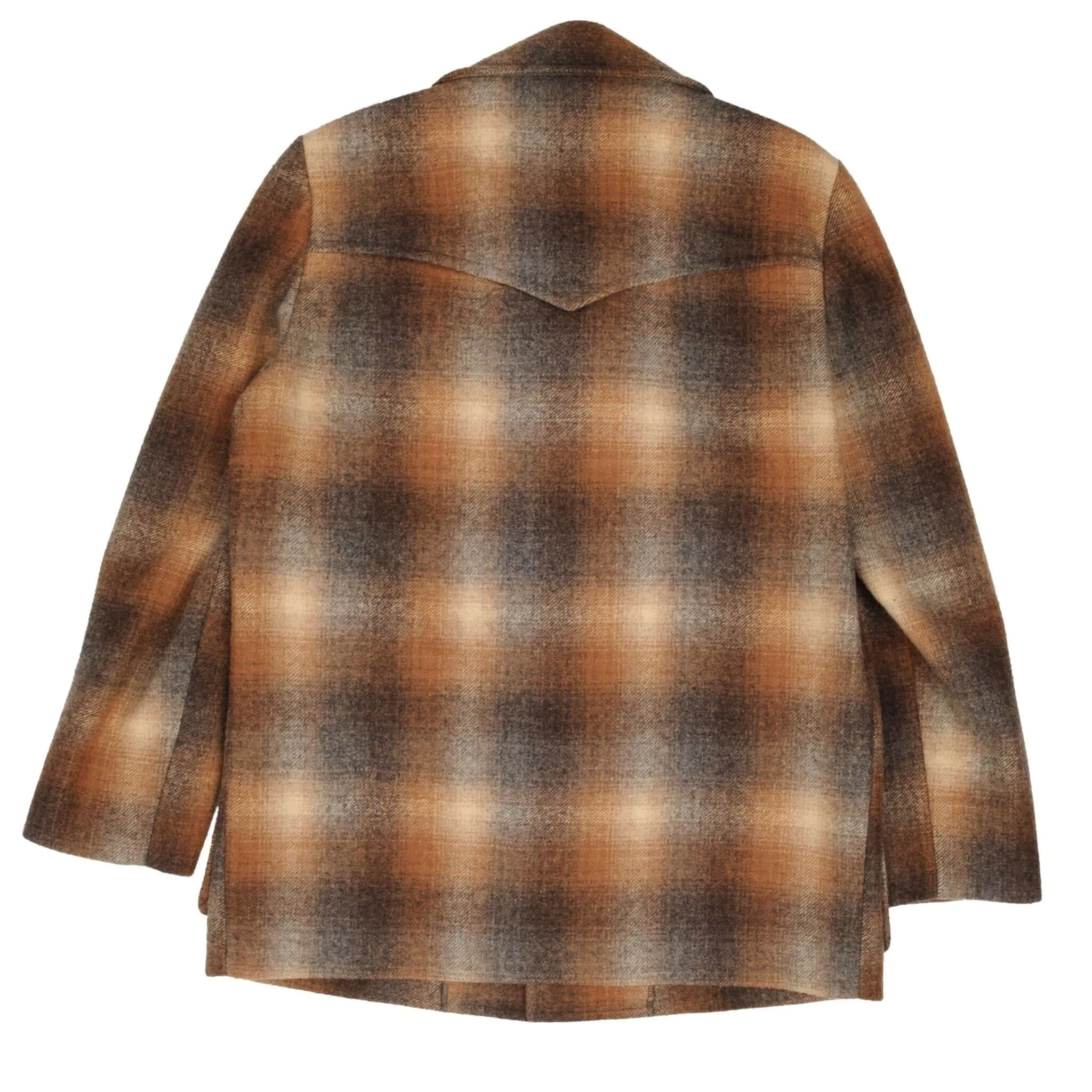 VINTAGE PENDLETON WESTERN WEAR CHECK COAT JACKET 1970S SIZE 42 MADE IN USA