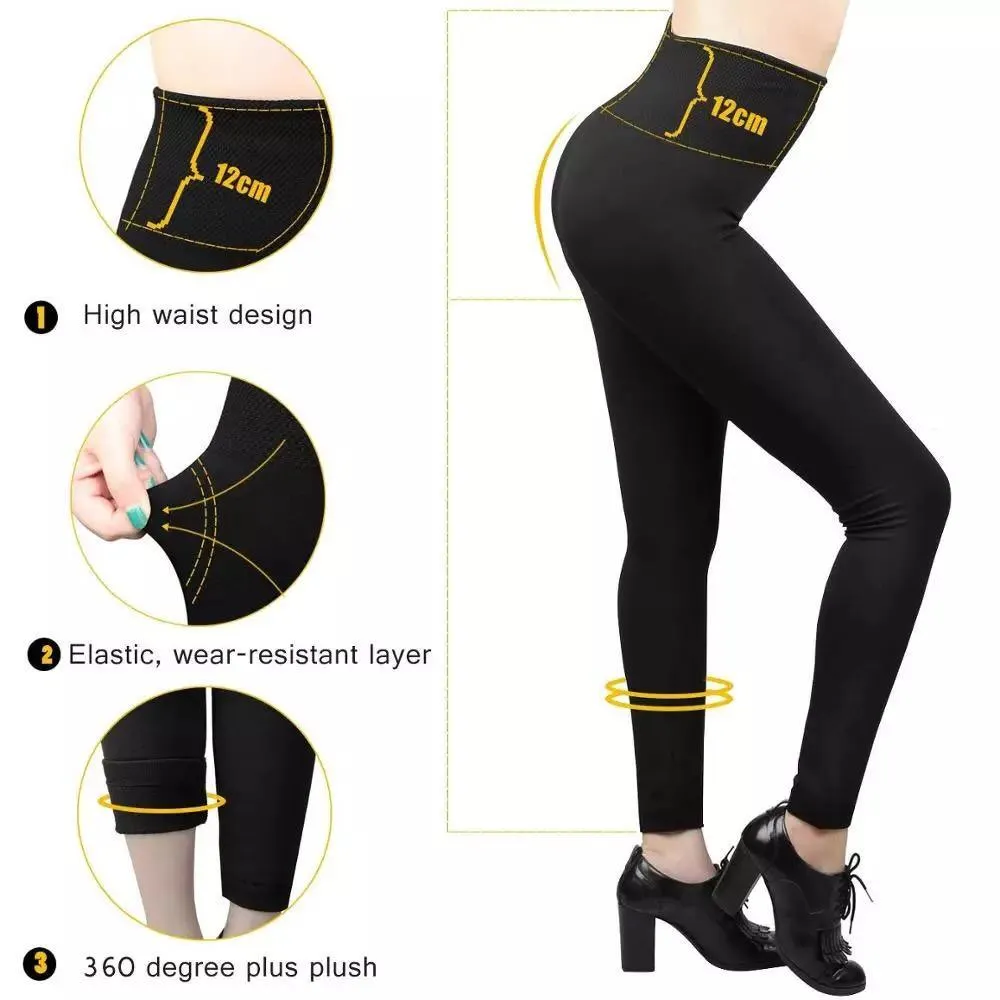 Women‚Äôs Fleece Leggings High Waist Stretchy Warm Leggings One Size (fits Small-Large)