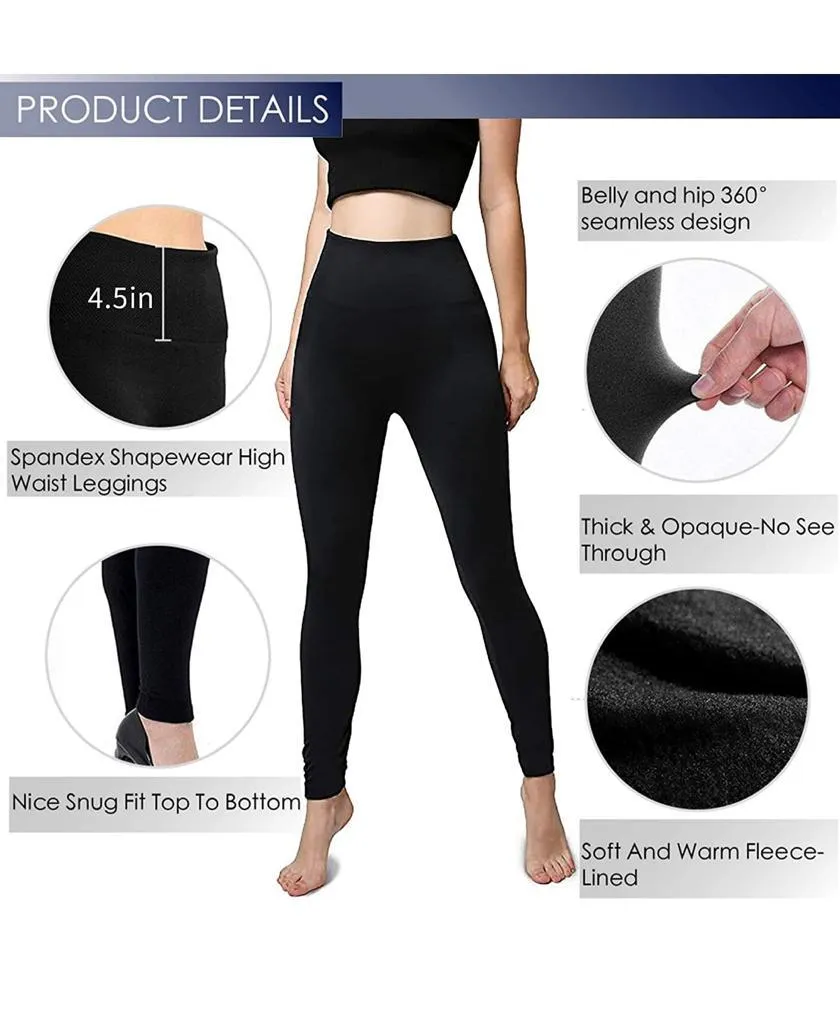 Women‚Äôs Fleece Leggings High Waist Stretchy Warm Leggings One Size (fits Small-Large)