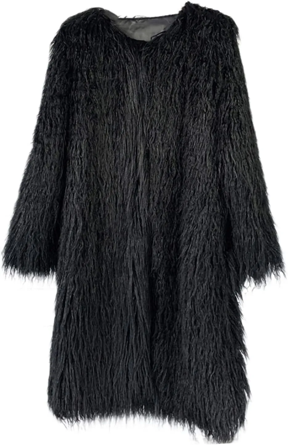 Women's Fluffy Faux Fur Long Jacket Overcoat Winter Spring Warm Outwear Parka Coat Outwear