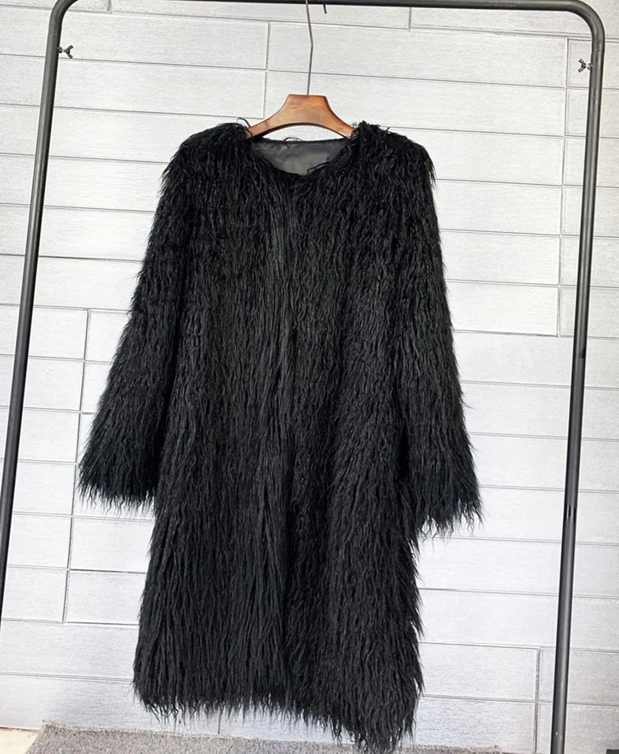 Women's Fluffy Faux Fur Long Jacket Overcoat Winter Spring Warm Outwear Parka Coat Outwear
