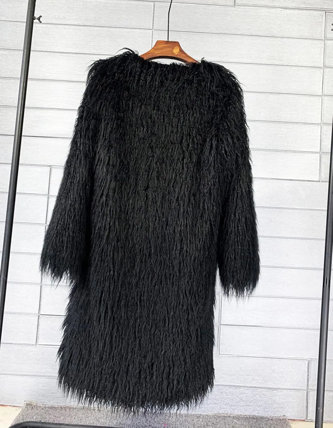 Women's Fluffy Faux Fur Long Jacket Overcoat Winter Spring Warm Outwear Parka Coat Outwear