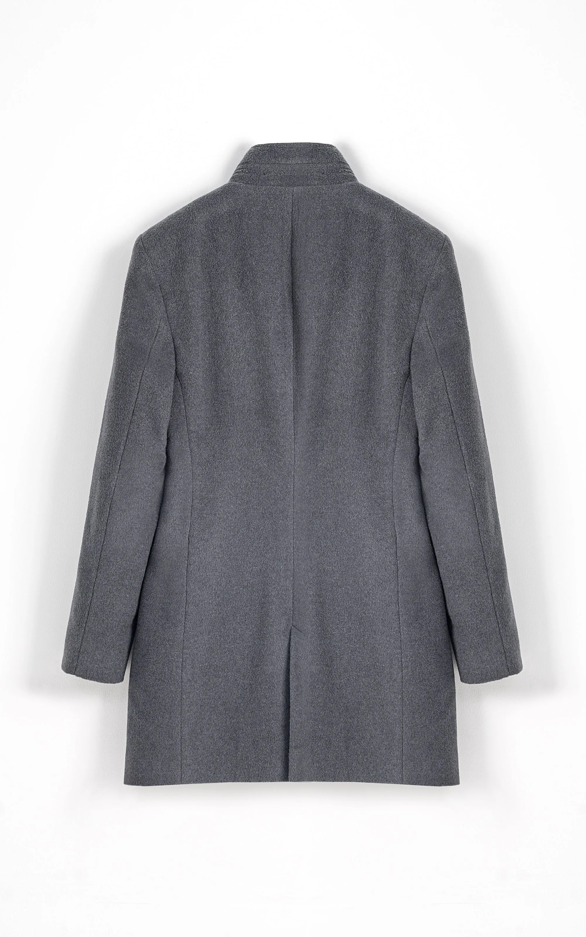 WOOLEN LONG COAT DARK GREY