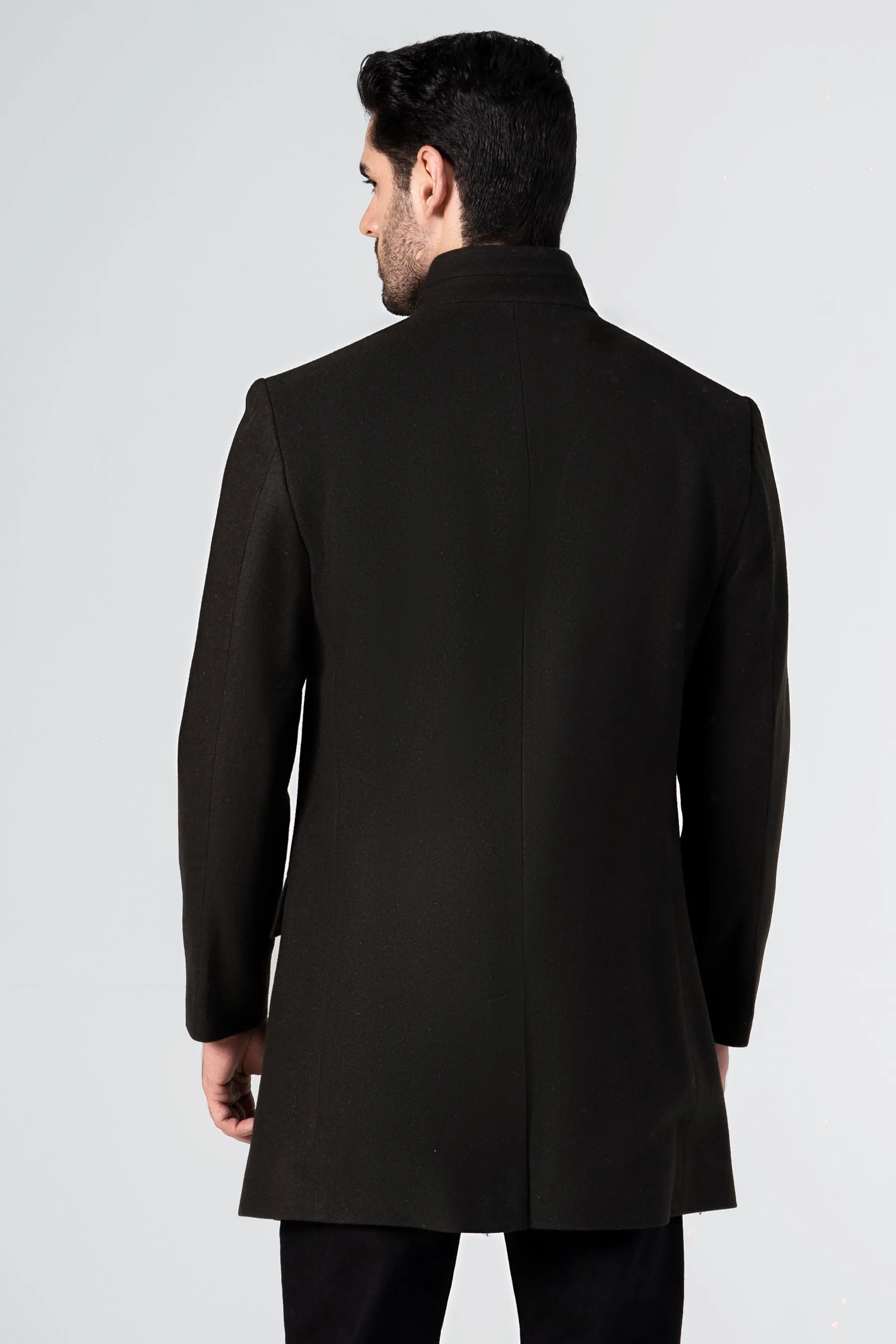 WOOLEN LONG COAT DARK OLIVE